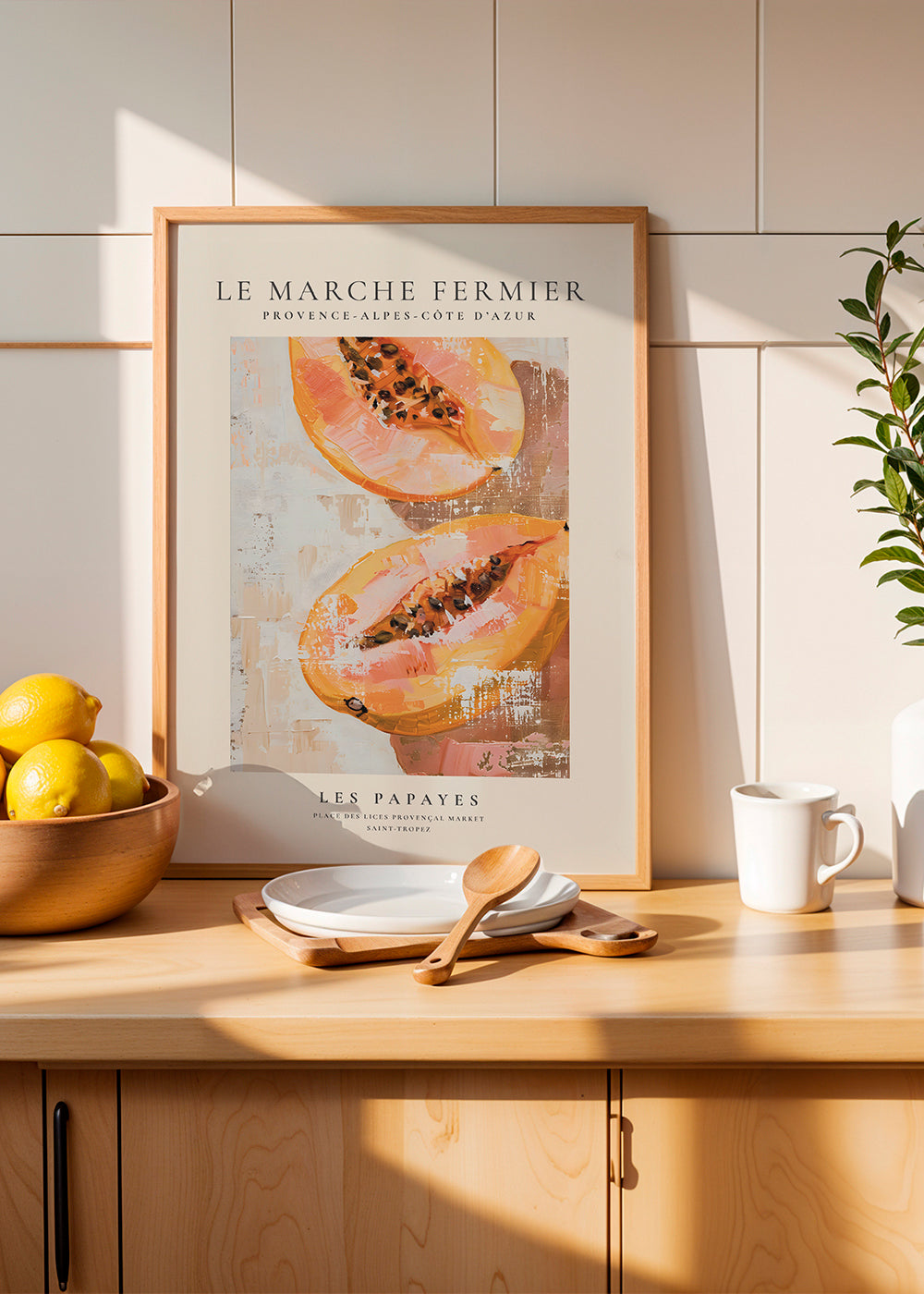 Kökskonst Papaya illustration