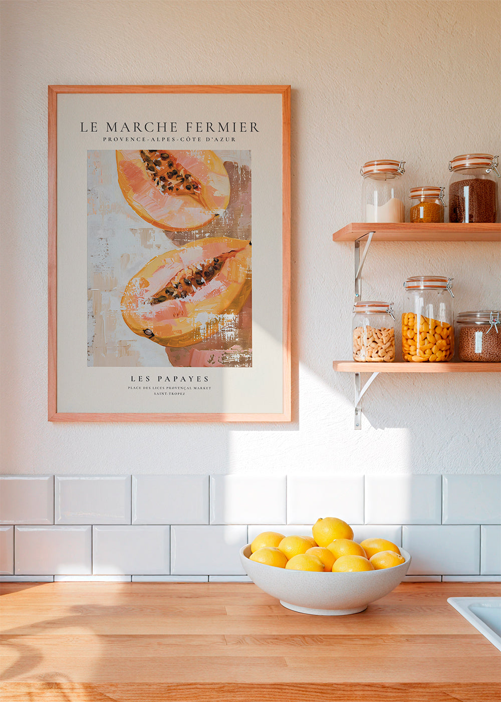 Kökskonst Papaya illustration
