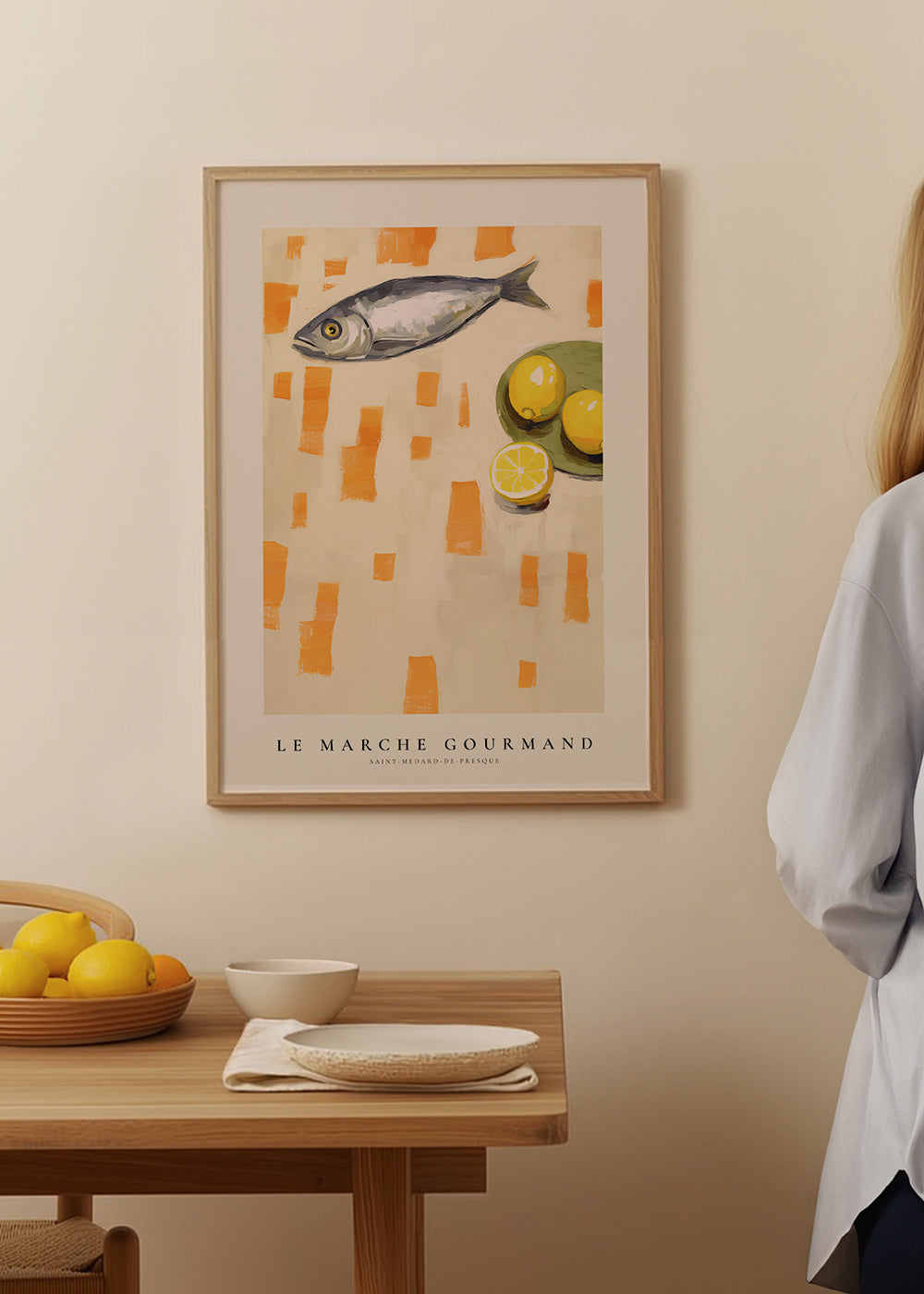 Kökskonst med fisk och citroner