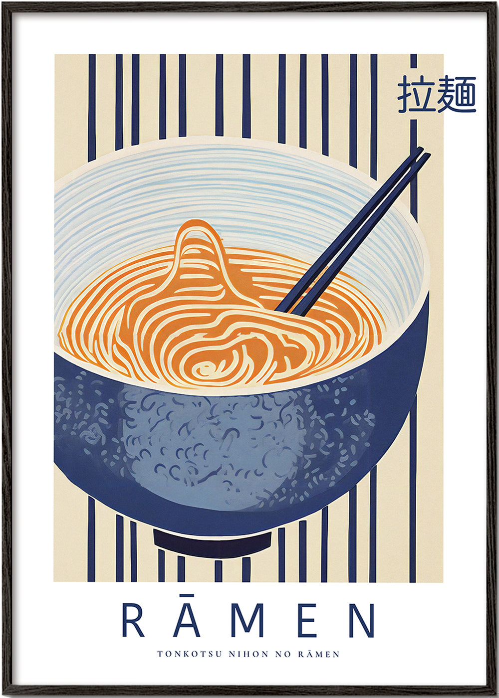 Kökskonst Ramen-illustration i blått
