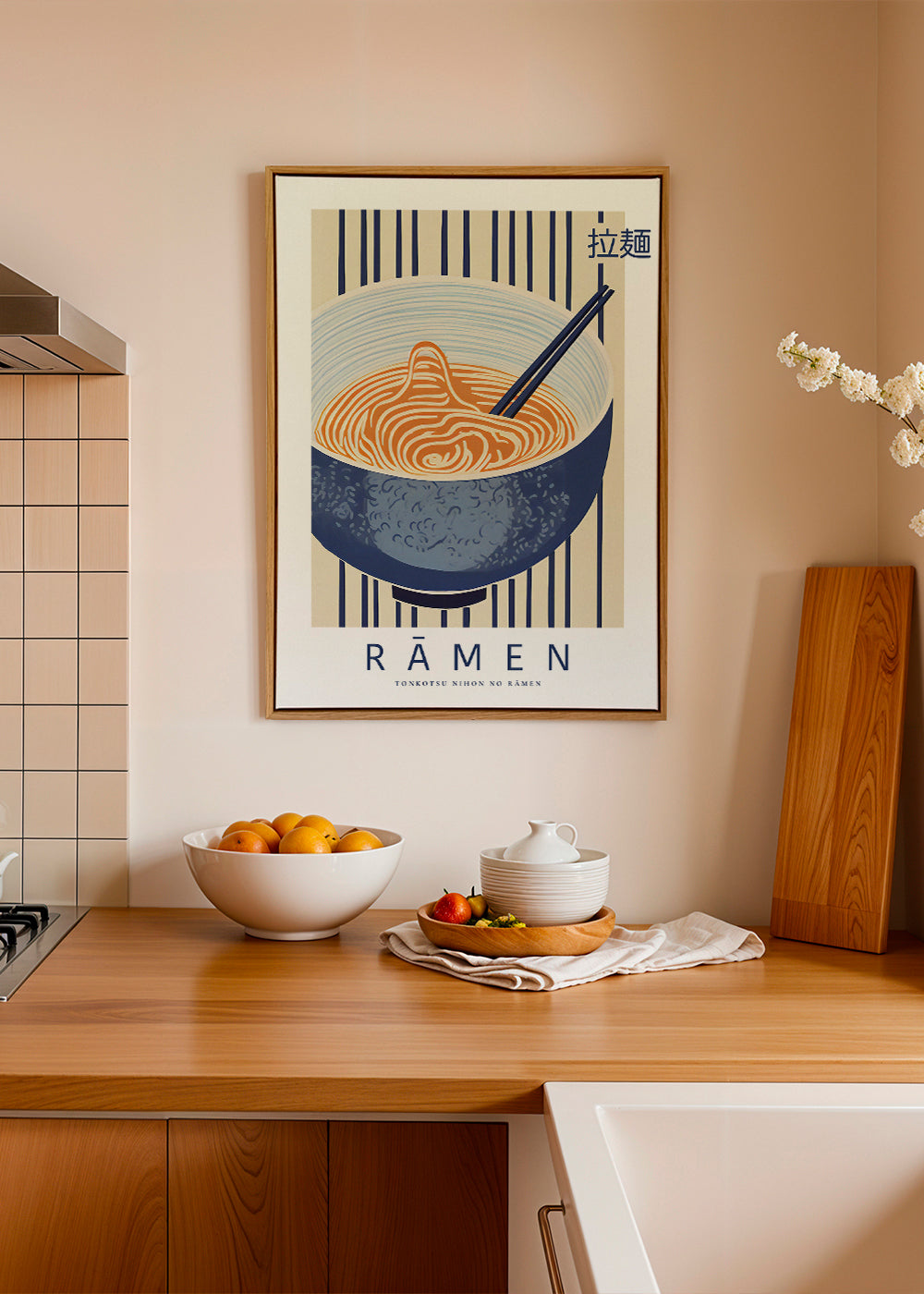 Kökskonst Ramen-illustration i blått