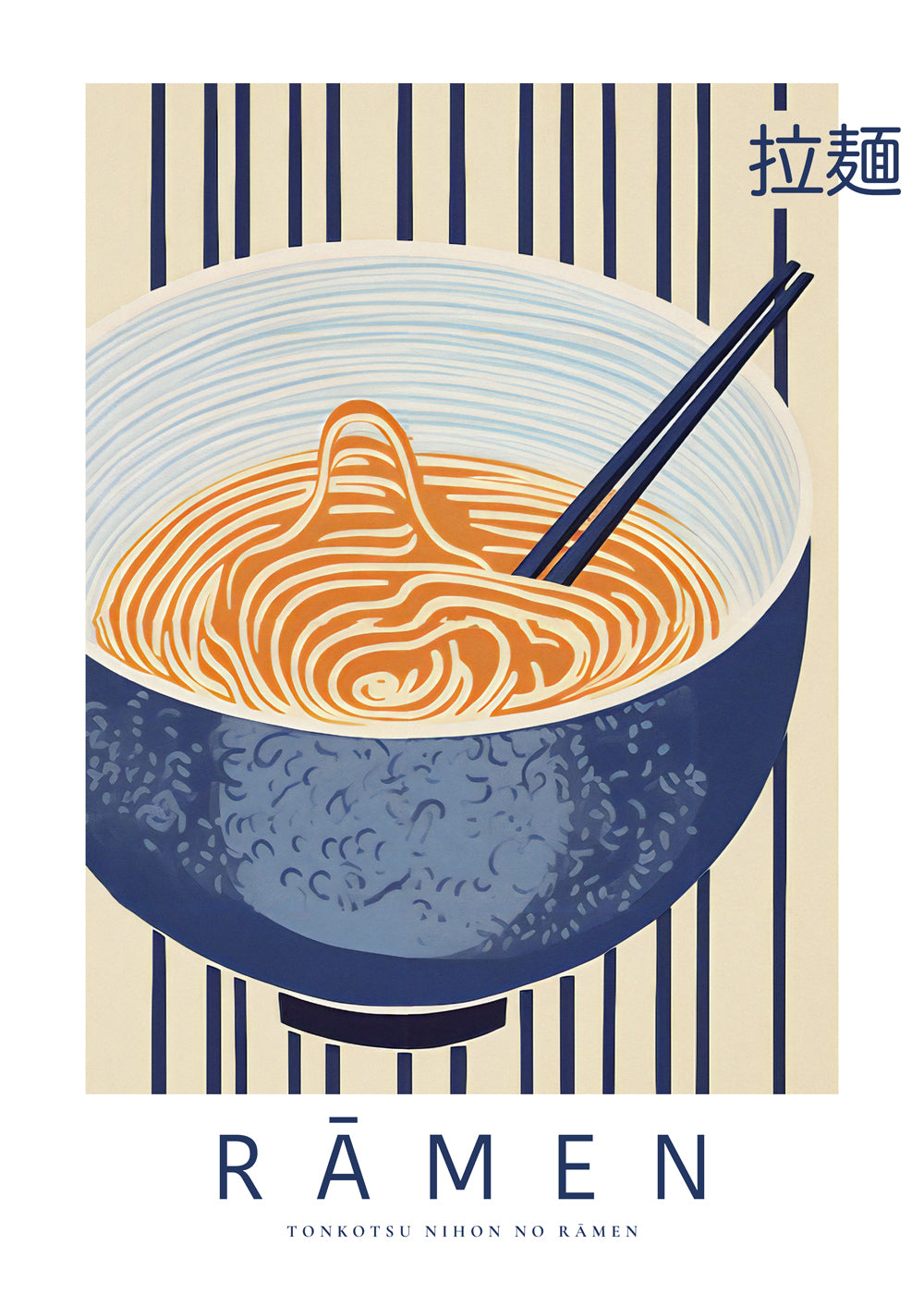 Kökskonst Ramen-illustration i blått