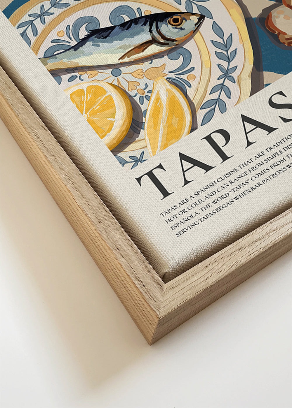 Kökskonst: tapas på blå duk