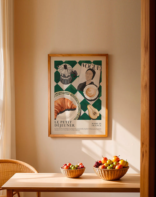 Kökskonst fransk frukost med croissant och kaffe