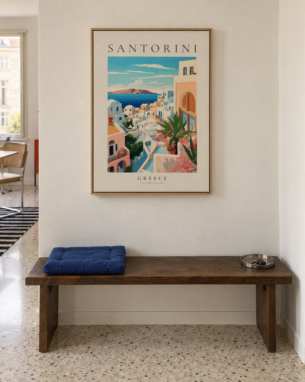 Santorini, Greece - Framed canvas in an interior