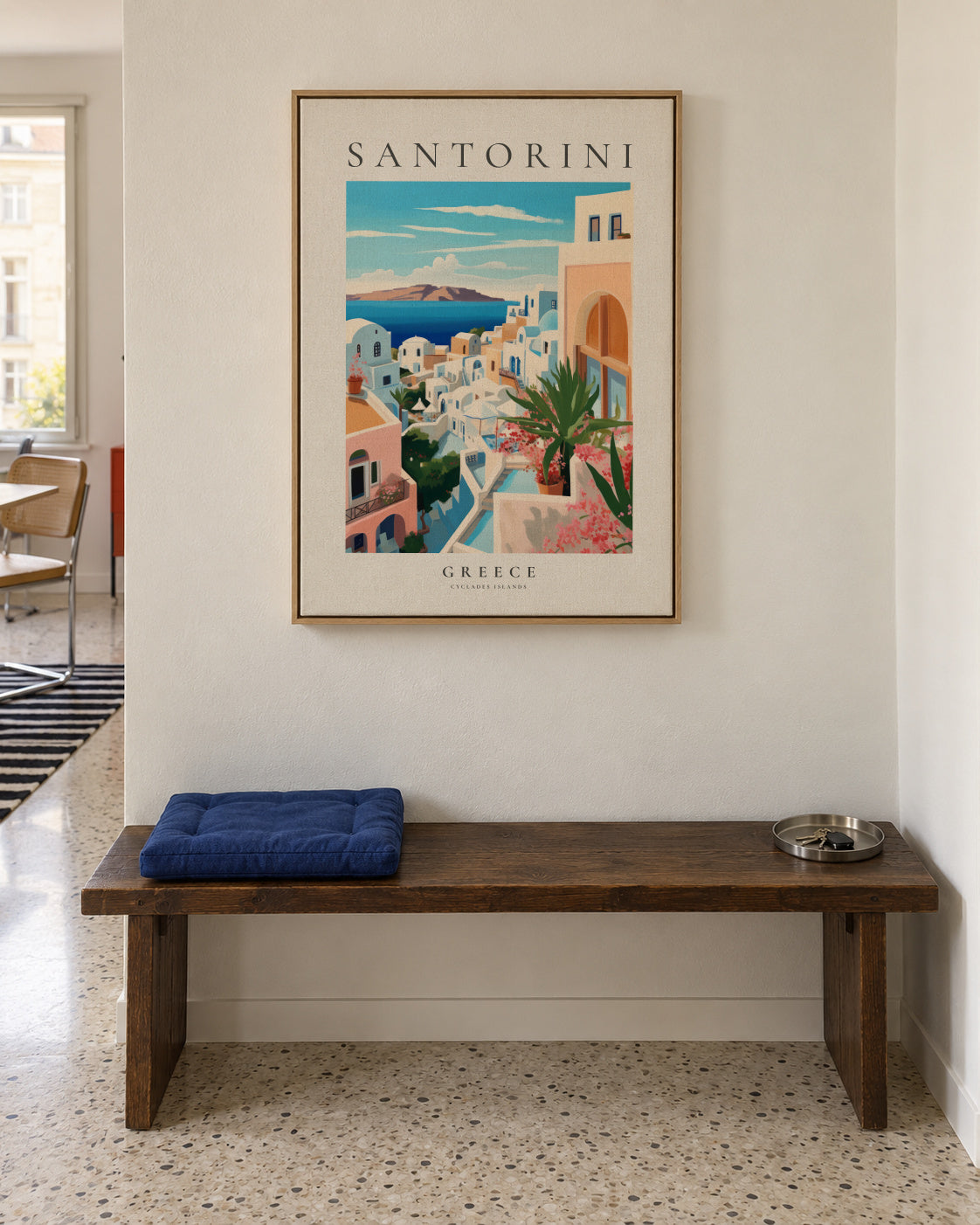 Santorini, Greece - Framed canvas in an interior