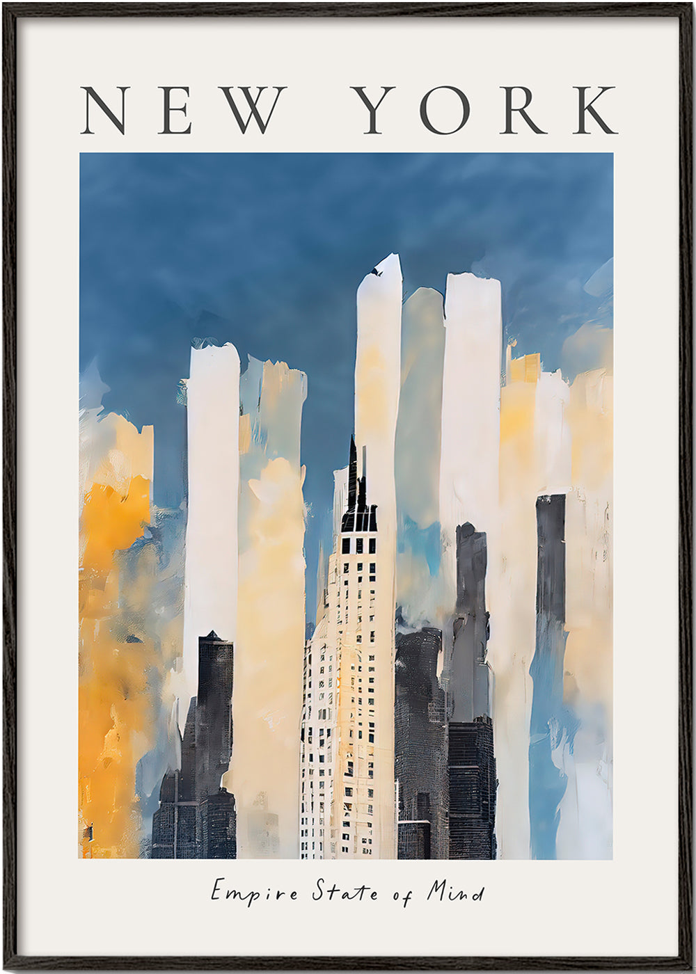 Reseaffisch New York skyline målerisk stil