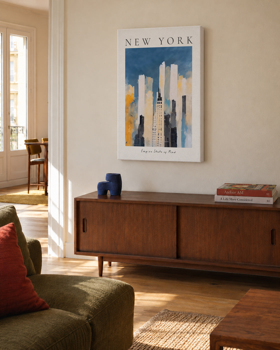 New York, Empire State of Mind - Unframed canvas in an interior