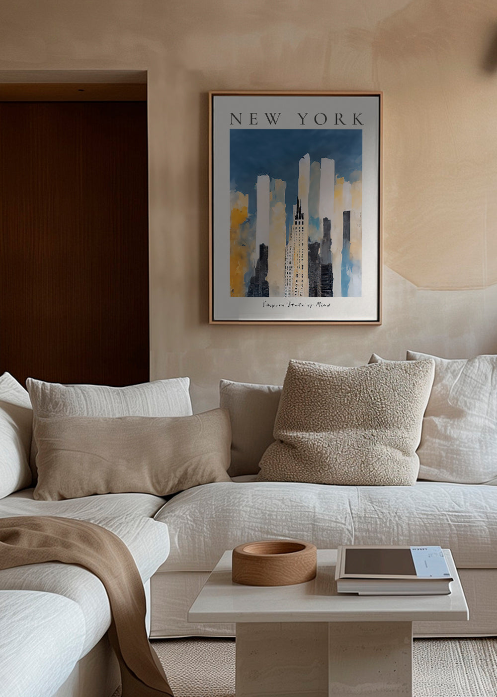 Reseaffisch New York skyline målerisk stil