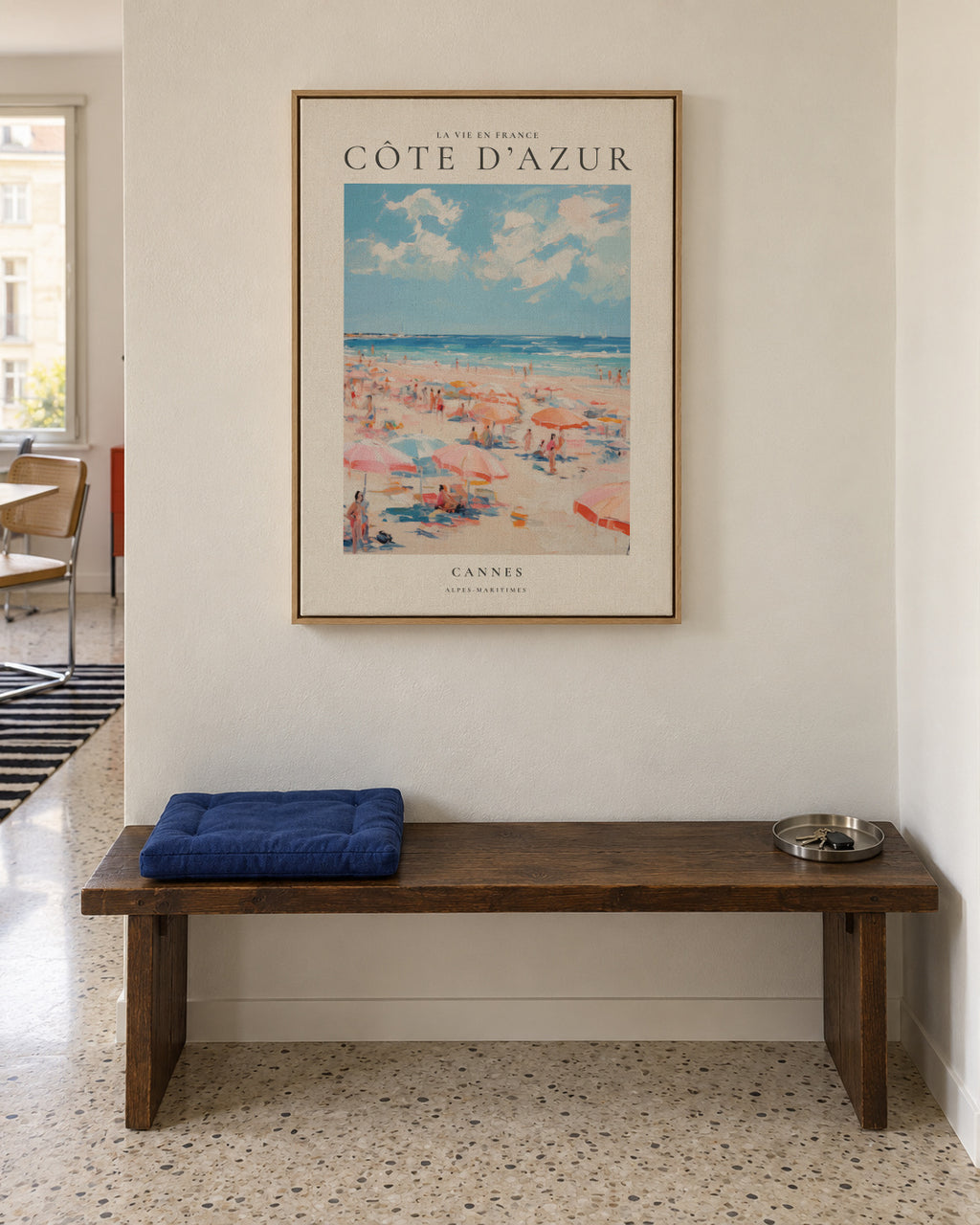La vie en France, Cannes - Framed canvas in an interior