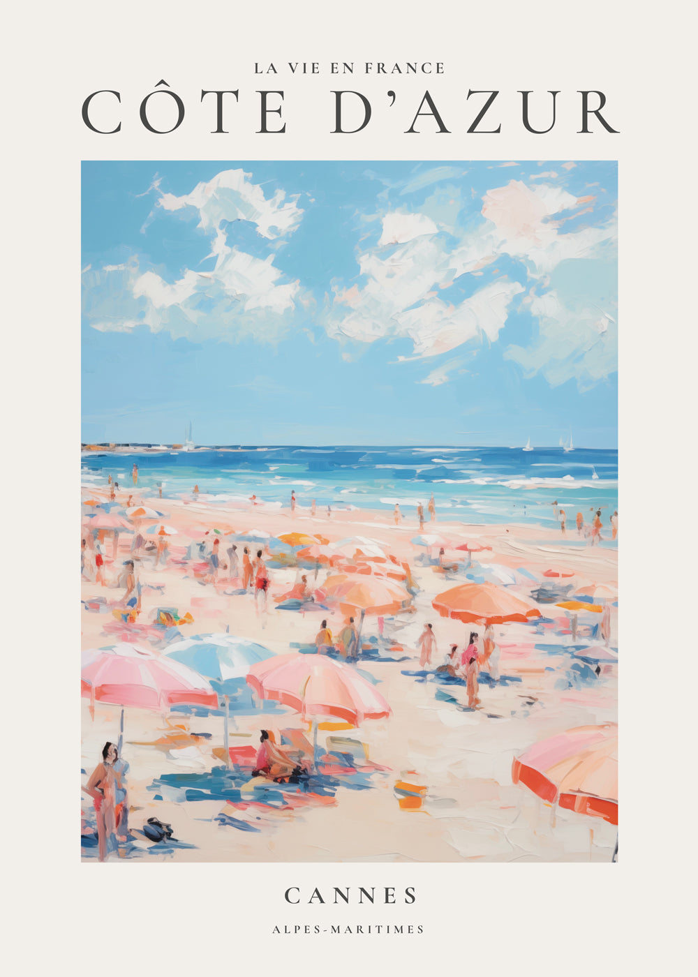 Reseaffisch Côte d'Azur: Cannes strandillustration