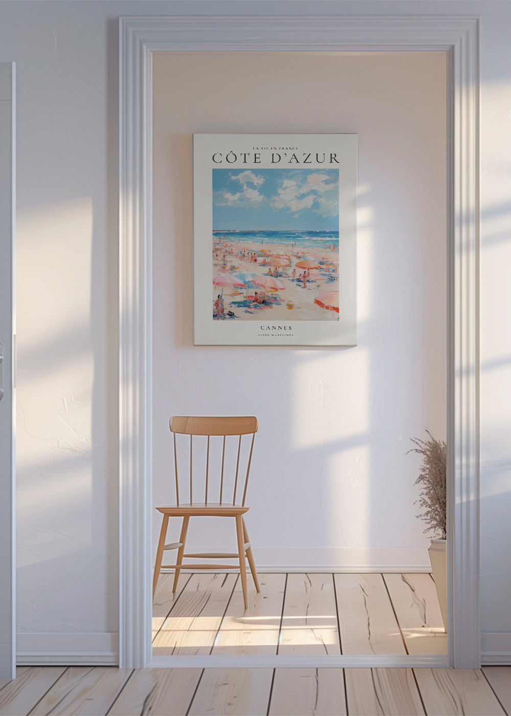 Reseaffisch Côte d'Azur: Cannes strandillustration