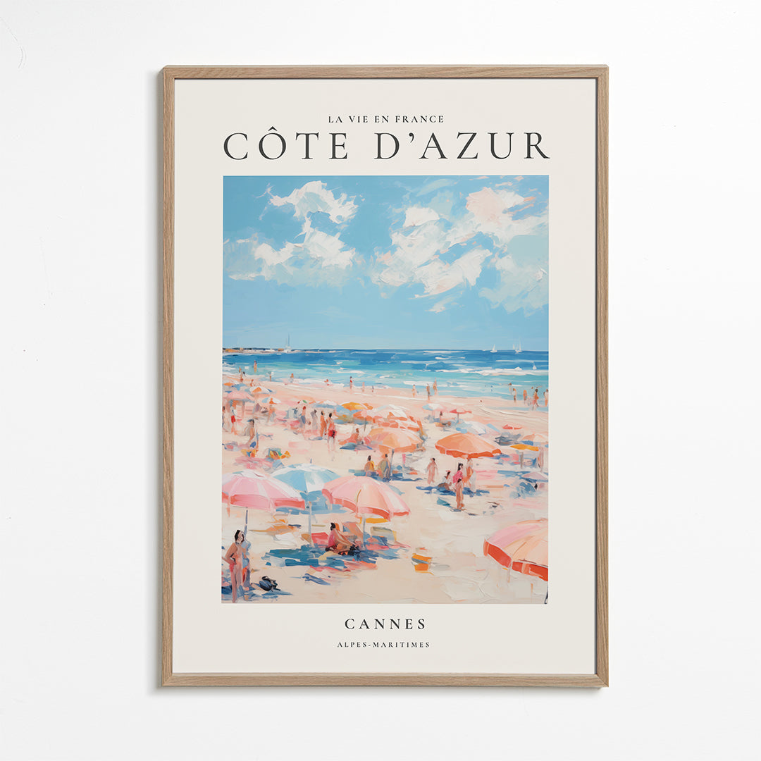Reseaffisch Côte d'Azur: Cannes strandillustration