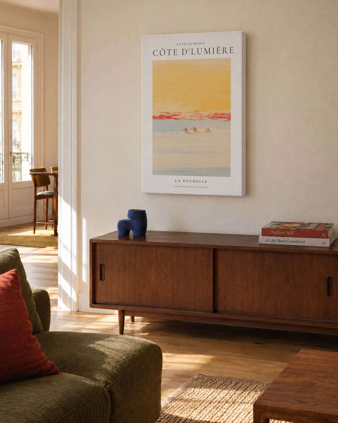 La vie en France, Côte d’Lumière - Unframed canvas in an interior
