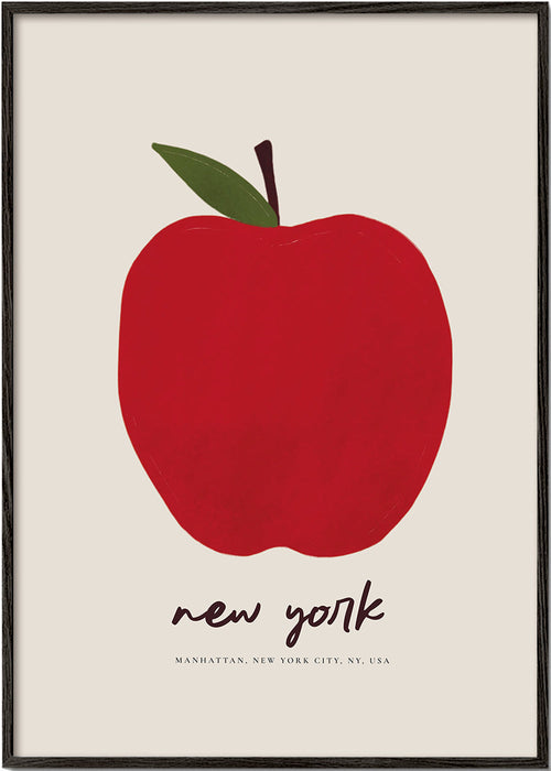 Stadsposter med rött äpple New York