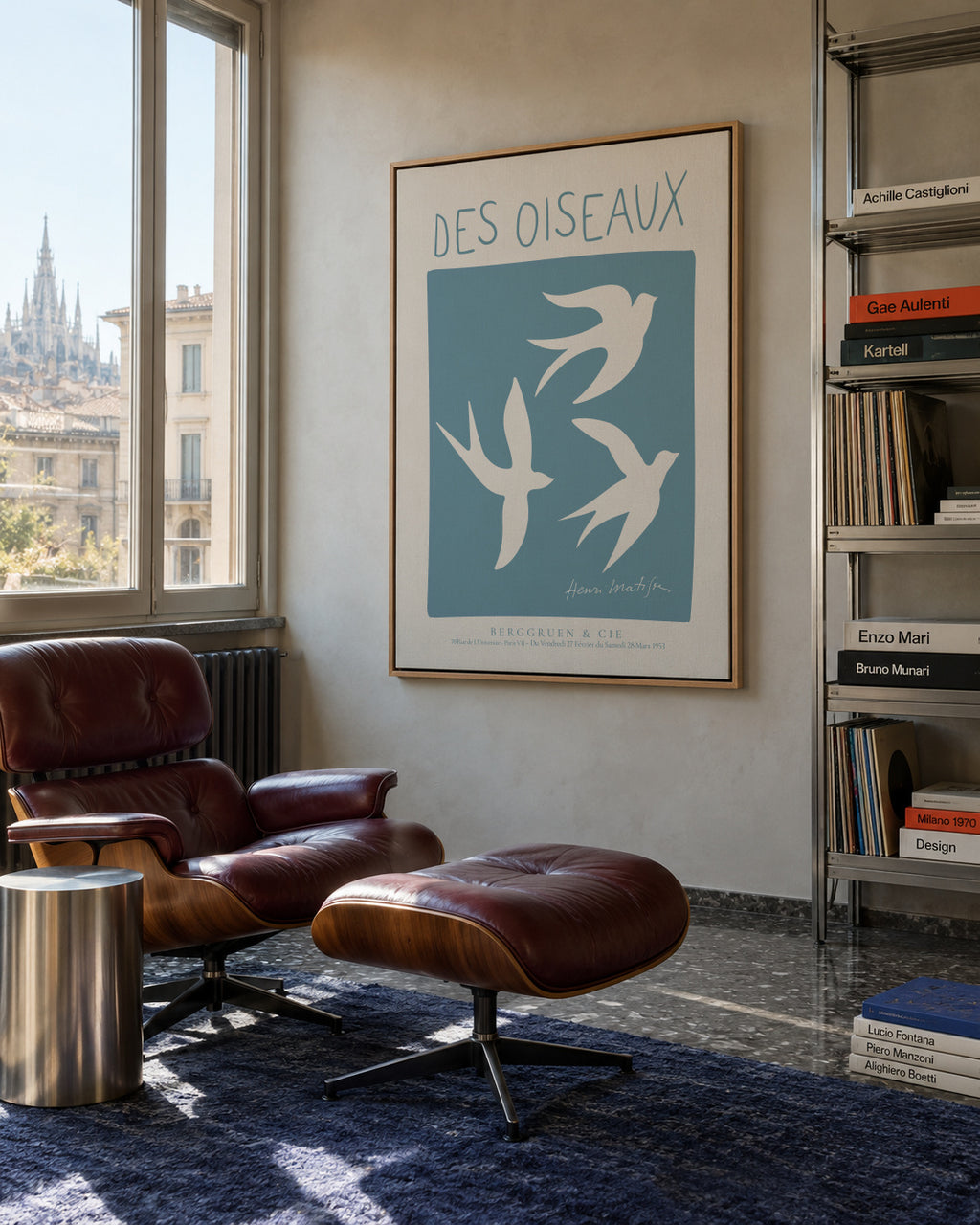 Henri Matisse,Des Oiseaux - Framed canvas in an interior