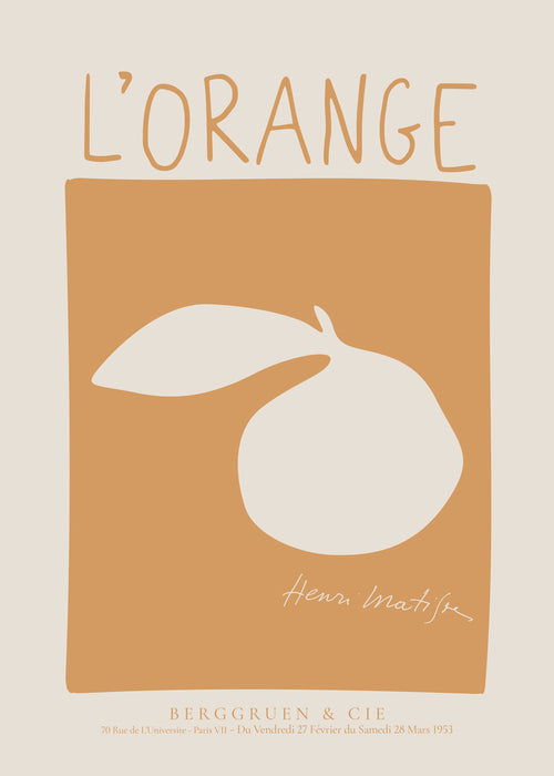 Kökskonst: orange minimalistiskt poster