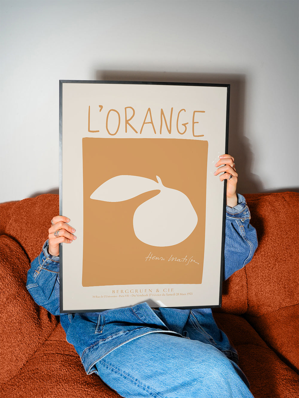 Kökskonst: orange minimalistiskt poster