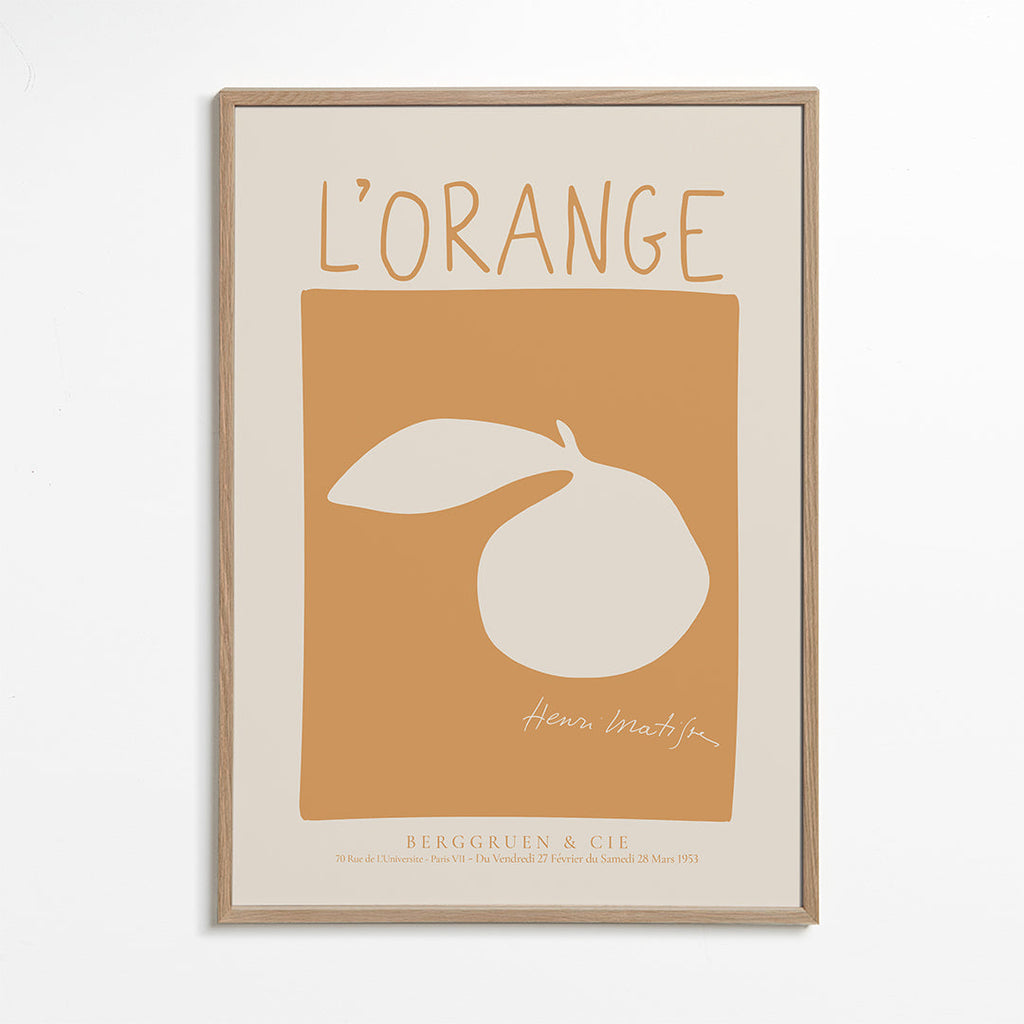 Kökskonst: orange minimalistiskt poster