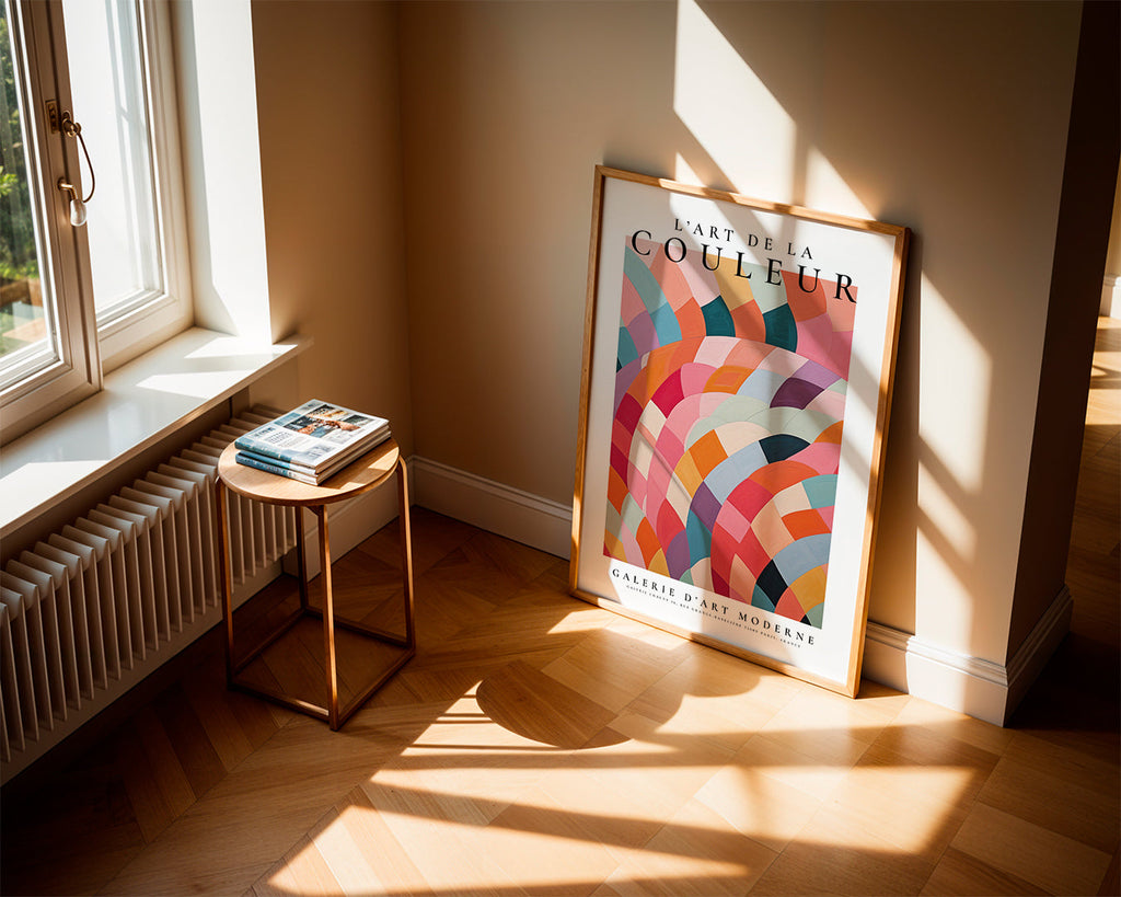 Abstrakt konst med färgglada bågar
