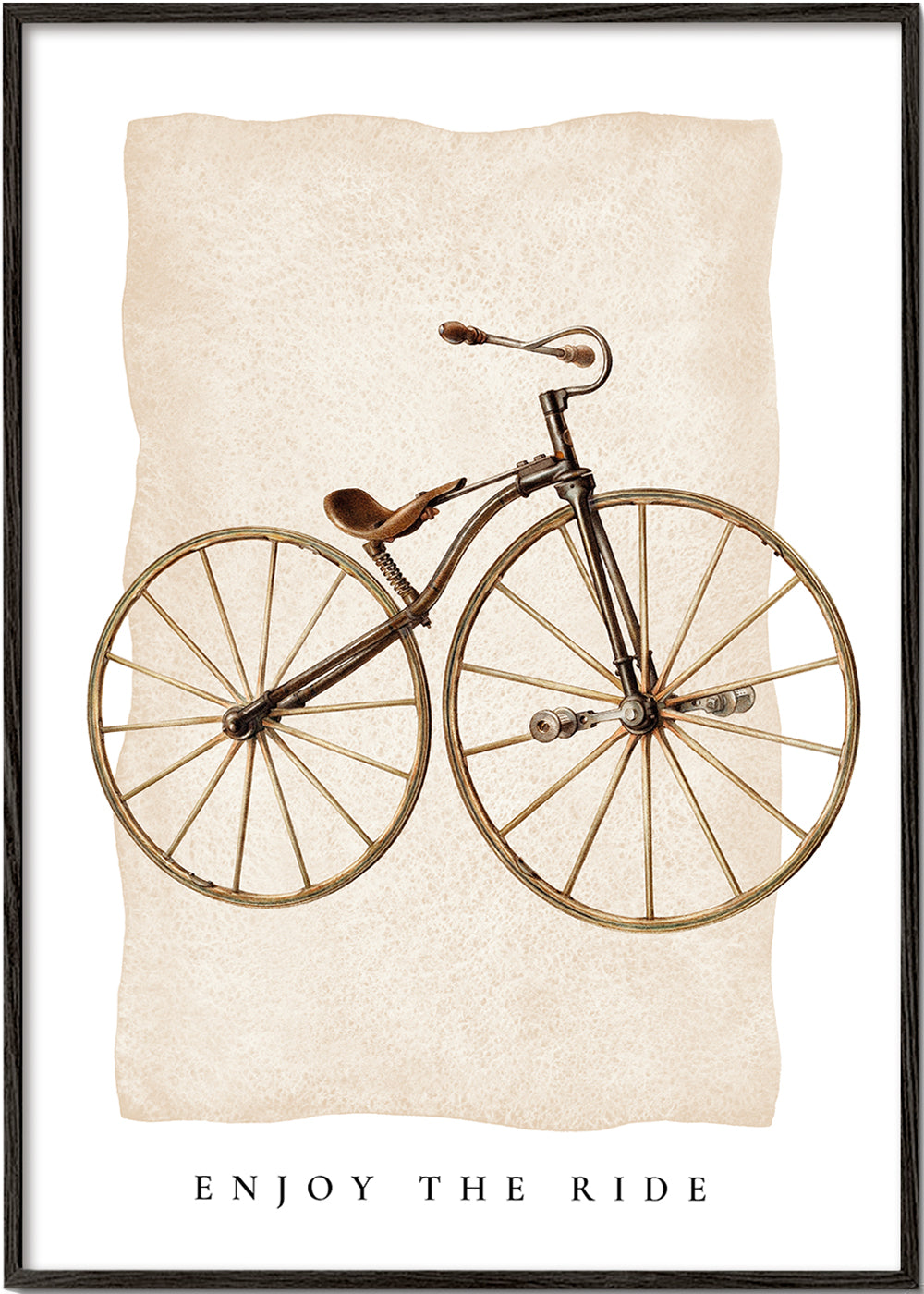 Vintage-affisch med gammal cykel