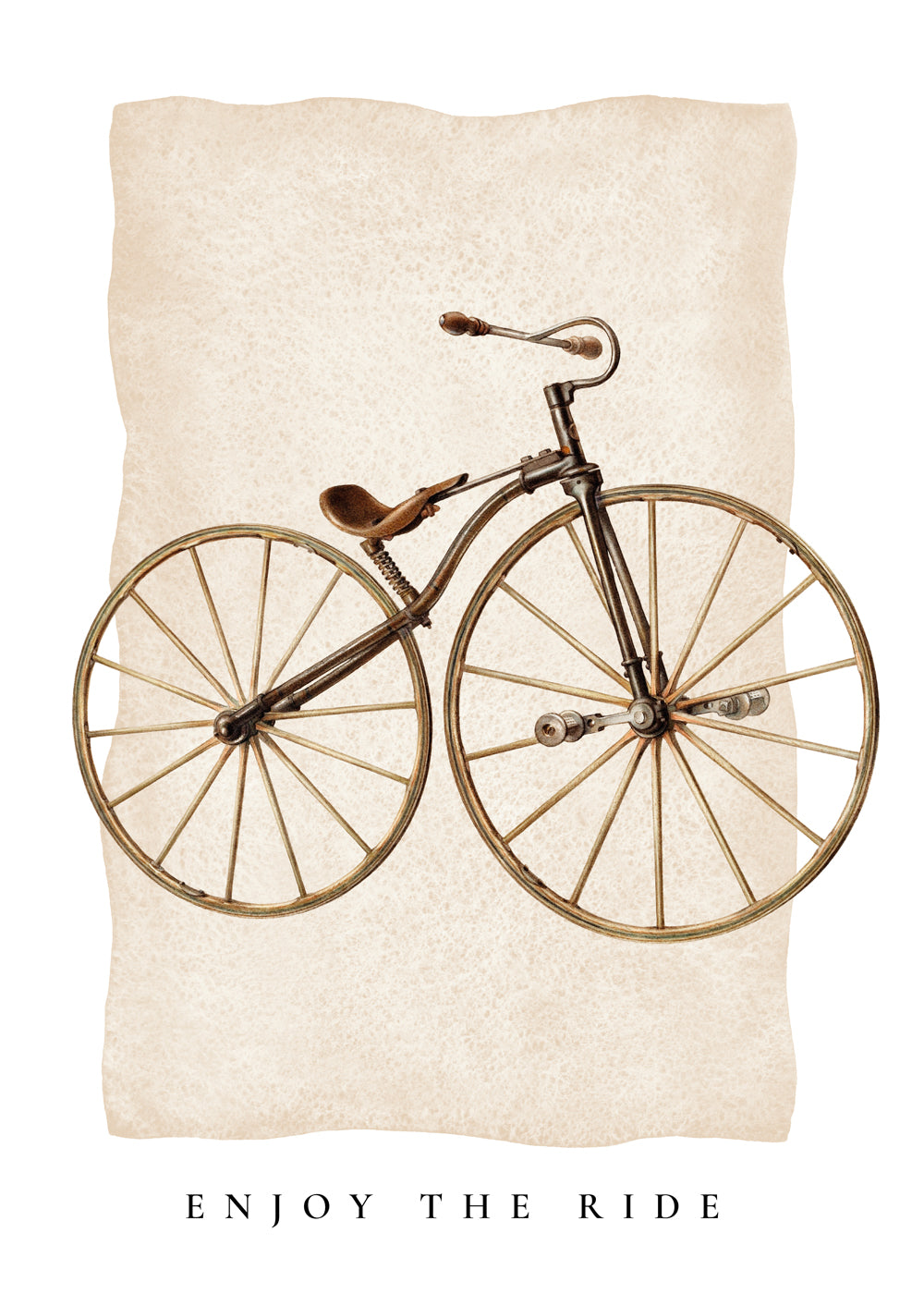 Vintage-affisch med gammal cykel