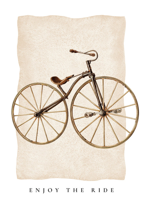 Vintage-affisch med gammal cykel