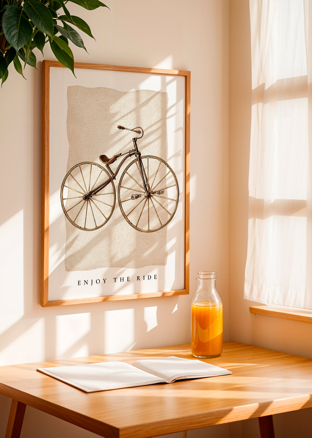 Vintage-affisch med gammal cykel