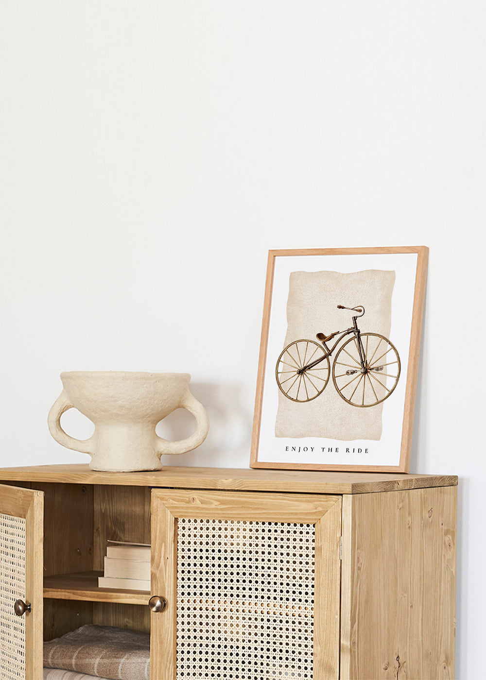 Vintage-affisch med gammal cykel