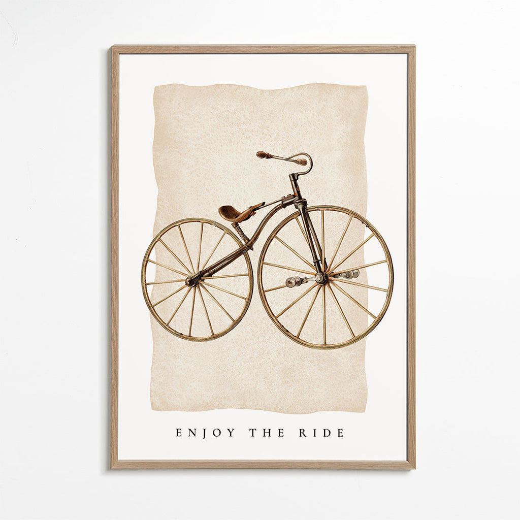 Vintage-affisch med gammal cykel