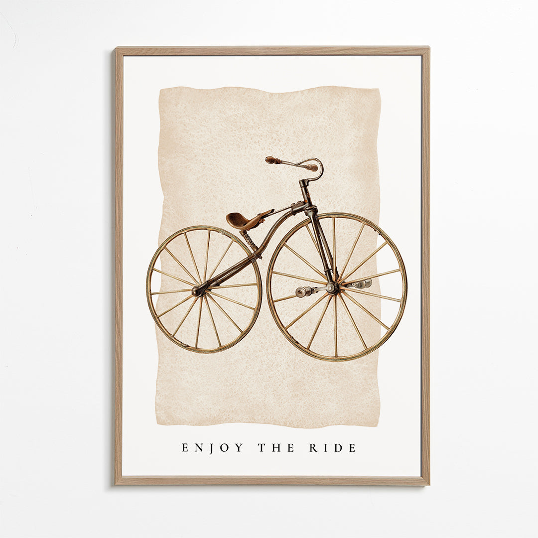 Vintage-affisch med gammal cykel