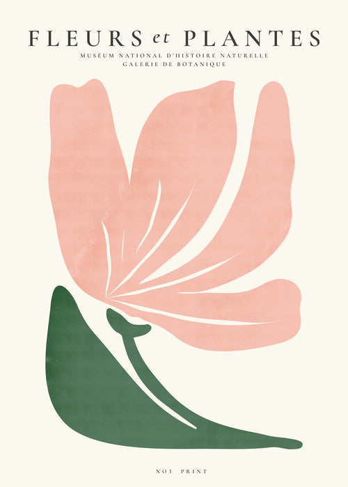 Botanisk poster rosa och grön minimal