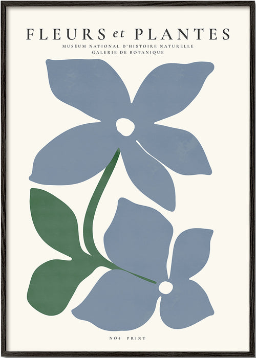 Botanisk poster blå blommor minimal