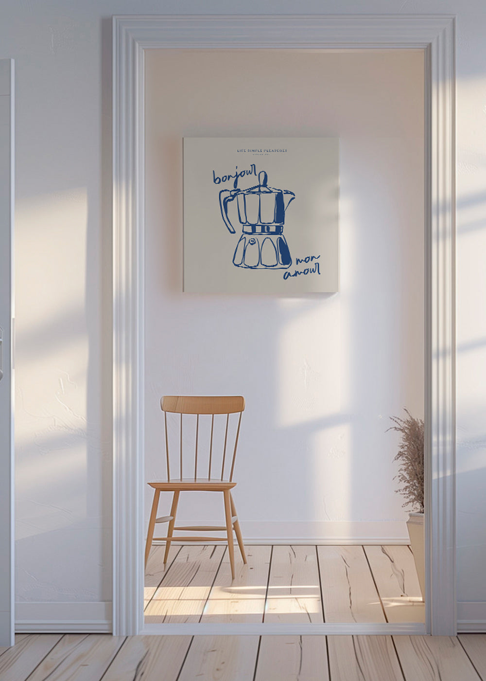 Kökskonst med blå moka