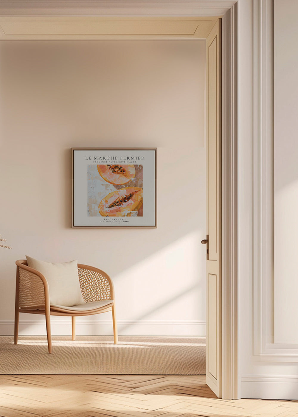 Kökskonst Papaya franskt poster
