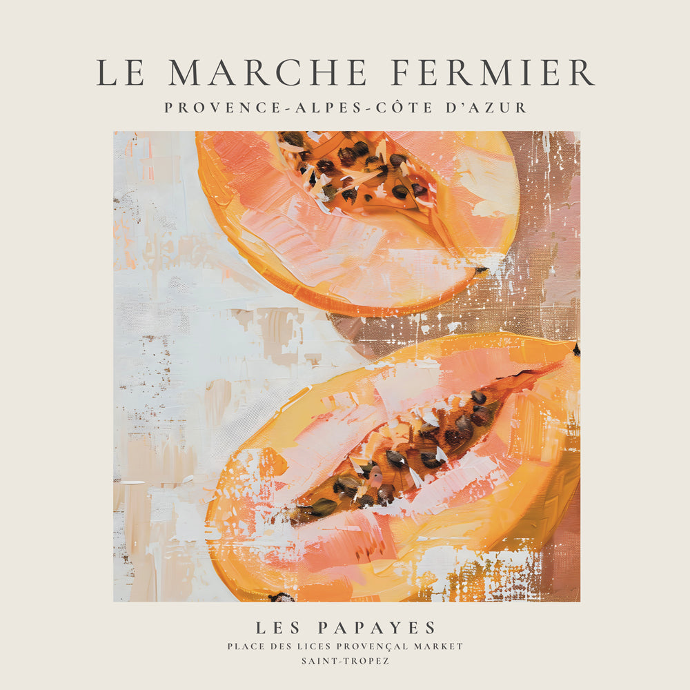 Kökskonst Papaya franskt poster