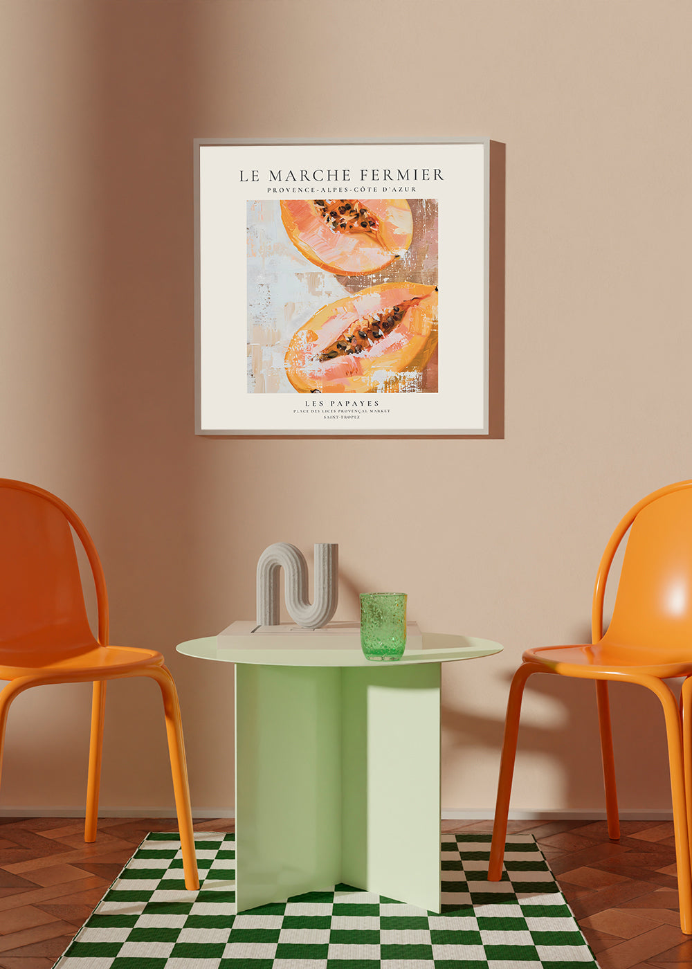 Kökskonst Papaya franskt poster