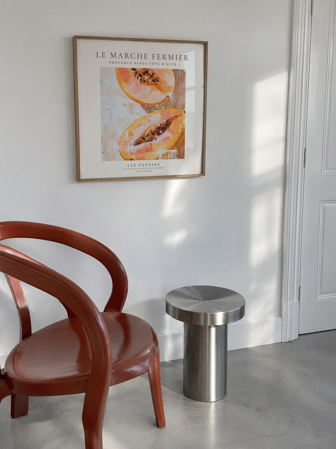 Le marche fermier - LES PAPAYES - SQUARE - Framed poster in an interior