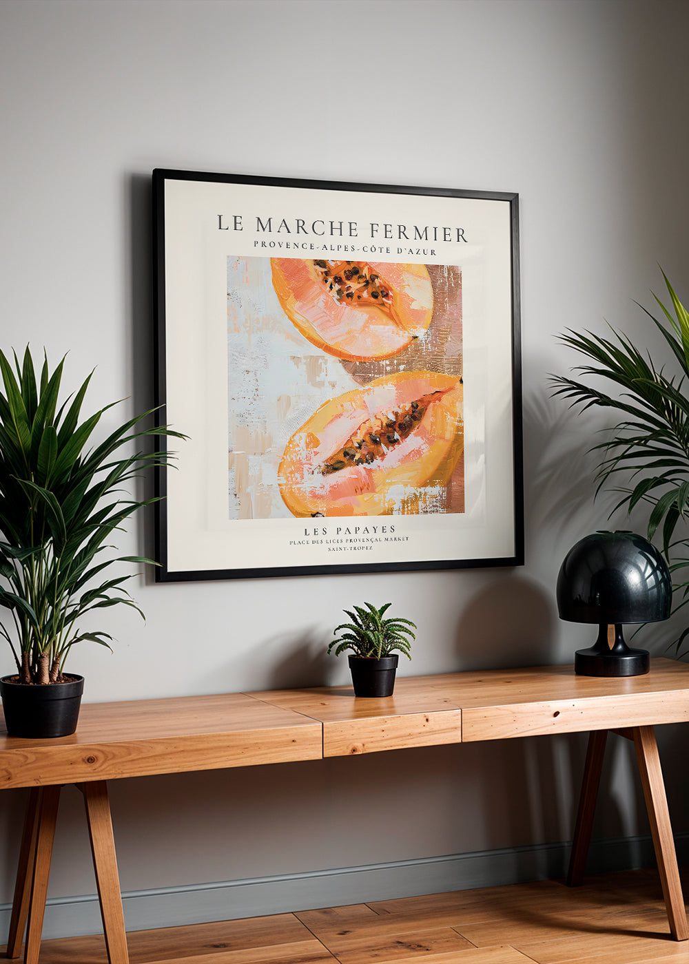 Kökskonst Papaya franskt poster