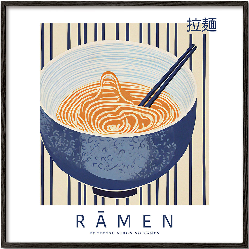 Kökskonst Ramen-illustration blå och orange