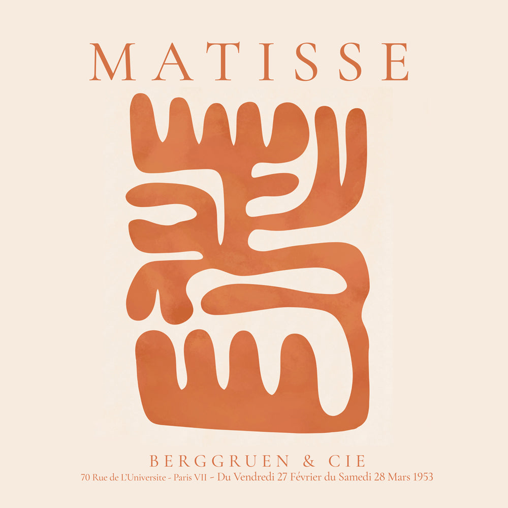 Abstrakt konst Matisse-inspirerade orange urklipp