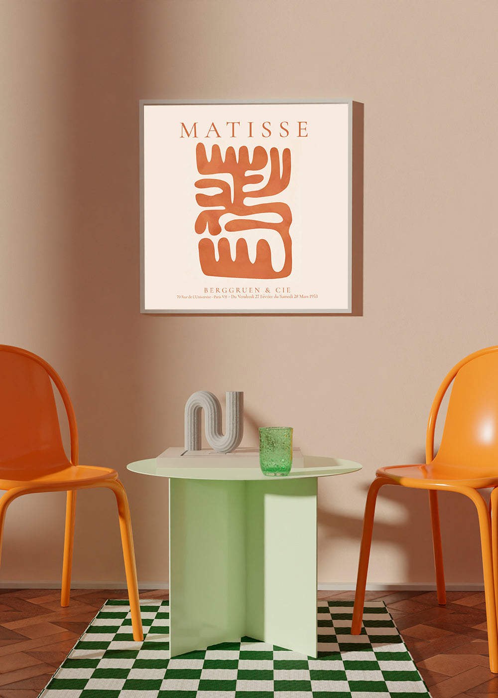 Abstrakt konst Matisse-inspirerade orange urklipp