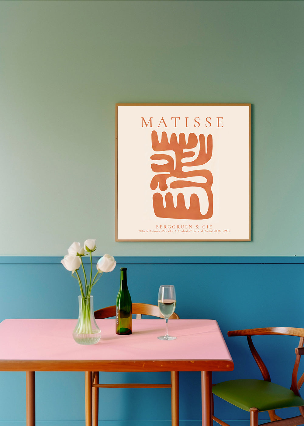 Abstrakt konst Matisse-inspirerade orange urklipp