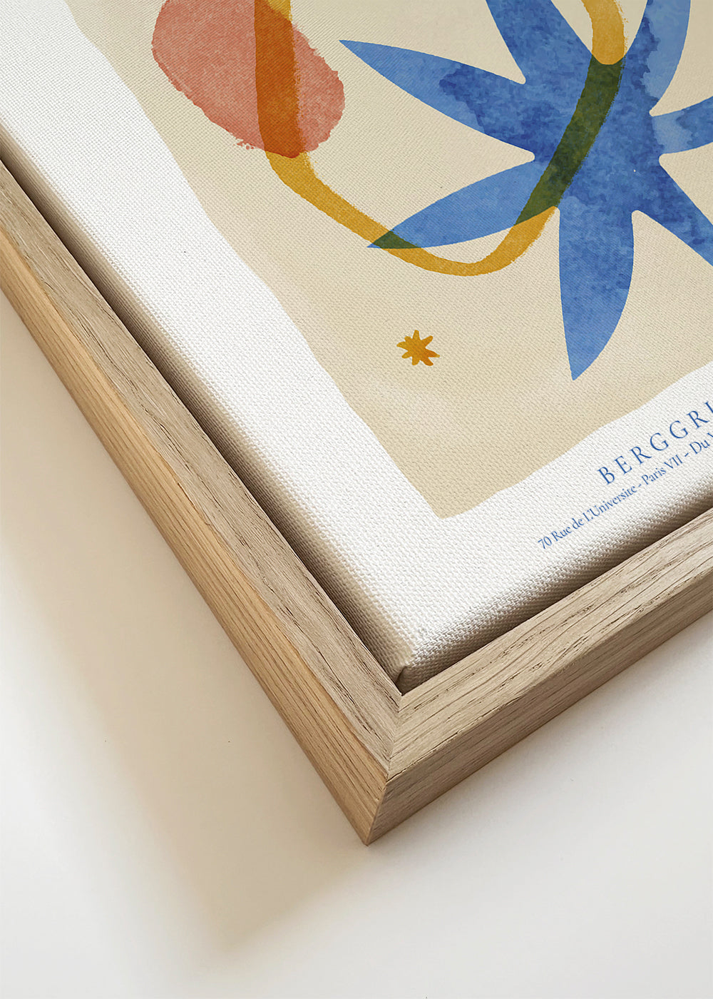 Botanisk affisch i Matisse-stil i blått och guld