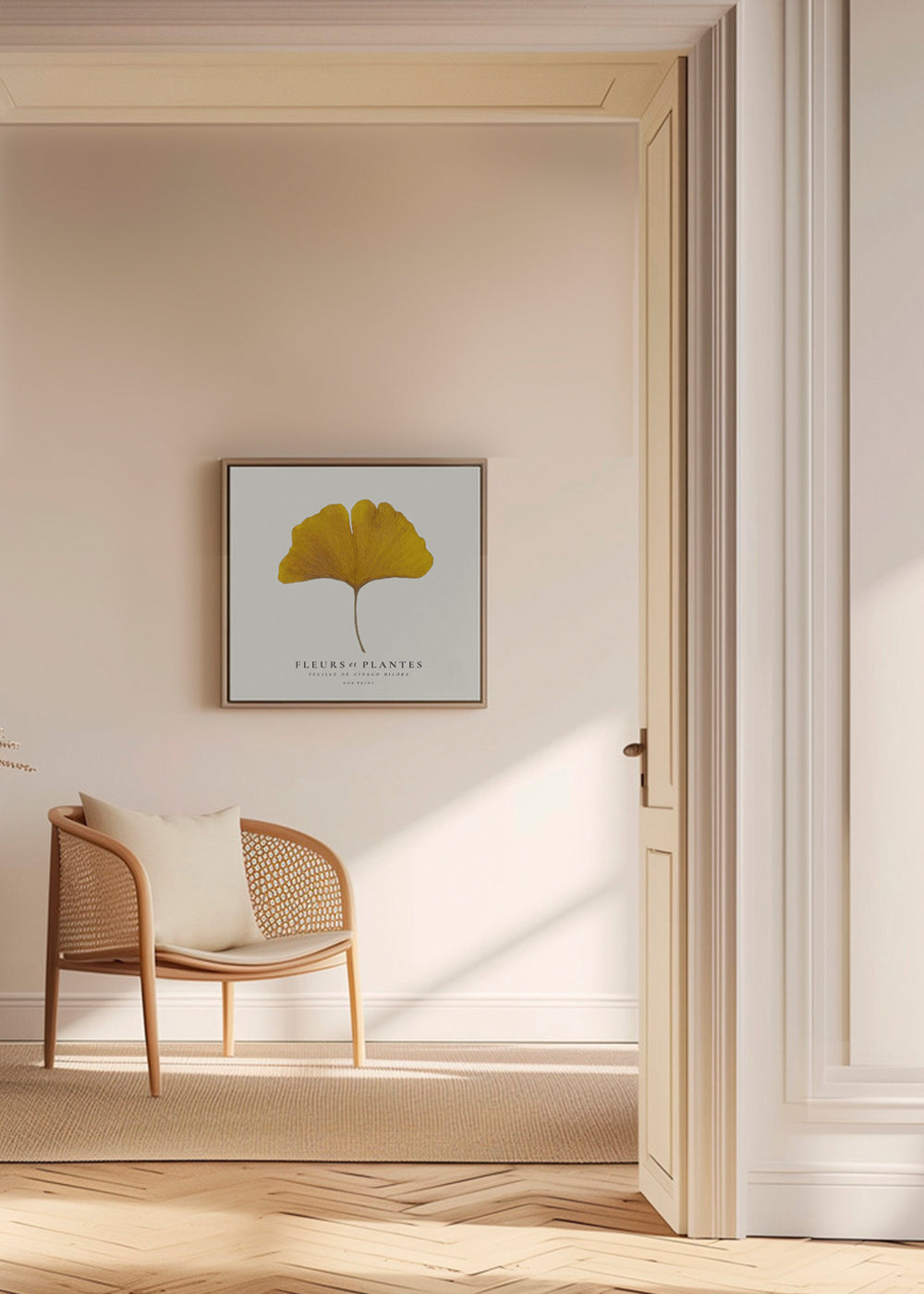 Botanisk poster ginkgo blad gult