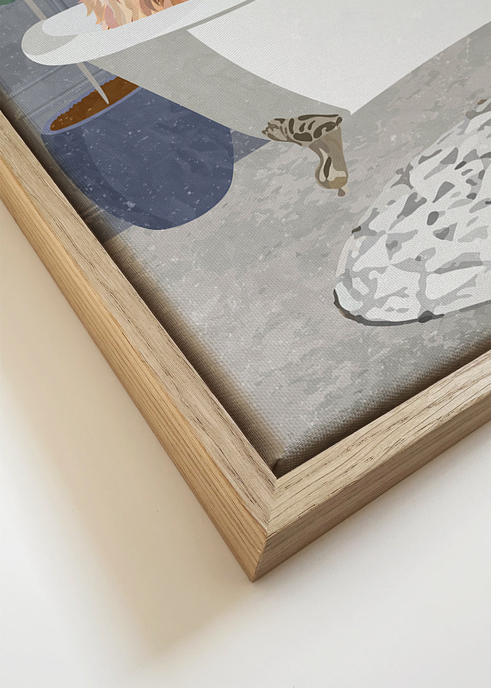 Konstverk lejon i badkar illustration