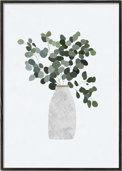Botanisk poster: eucalyptus i en minimalistisk vas
