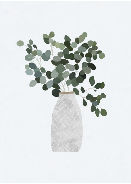 Botanisk poster: eucalyptus i en minimalistisk vas
