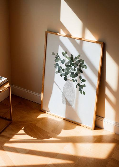 Botanisk poster: eucalyptus i en minimalistisk vas