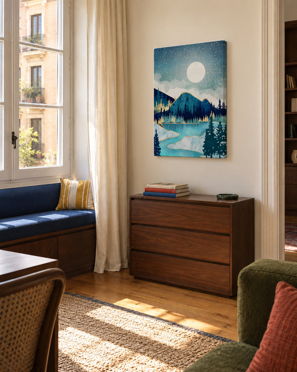 Morning Stars - Unframed canvas in an interior